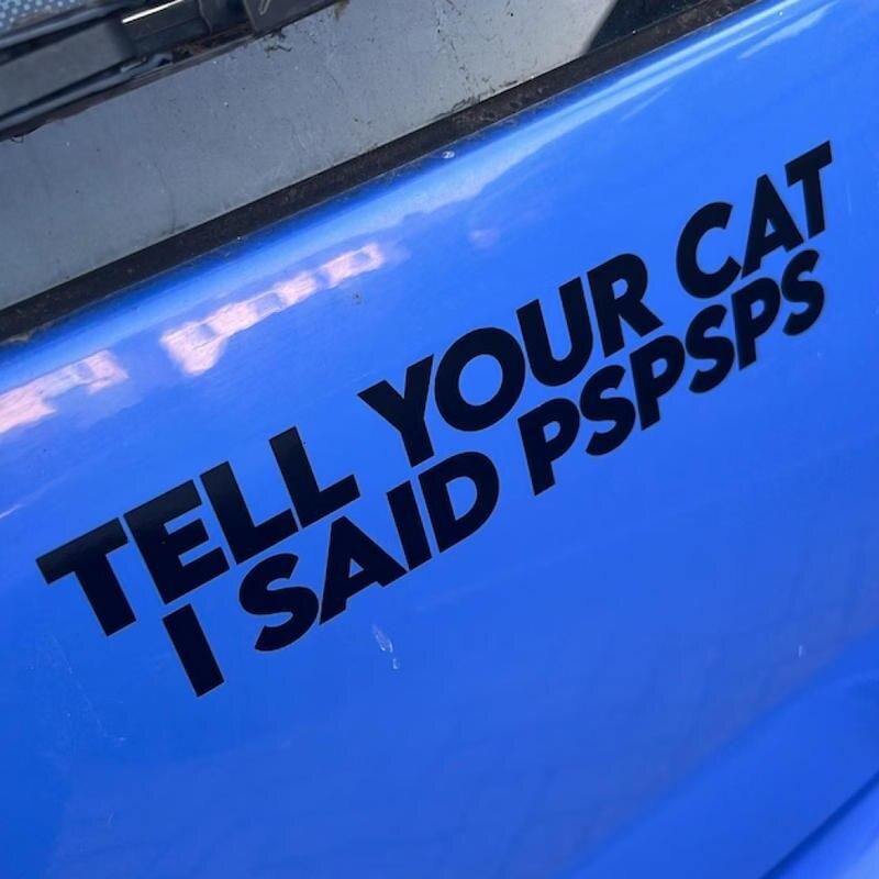 Cat Humor Car Decal – "Pspsps" Cat Whisperer Vinyl Sticker
