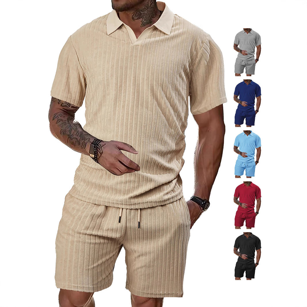 Men's Breathable Figured Cloth Crew Neck Casual Sports Suit