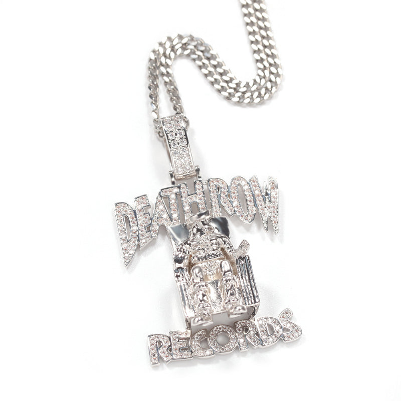 Pendant Full Of Zircon Monogram Necklace Hip Hop Rap Accessories