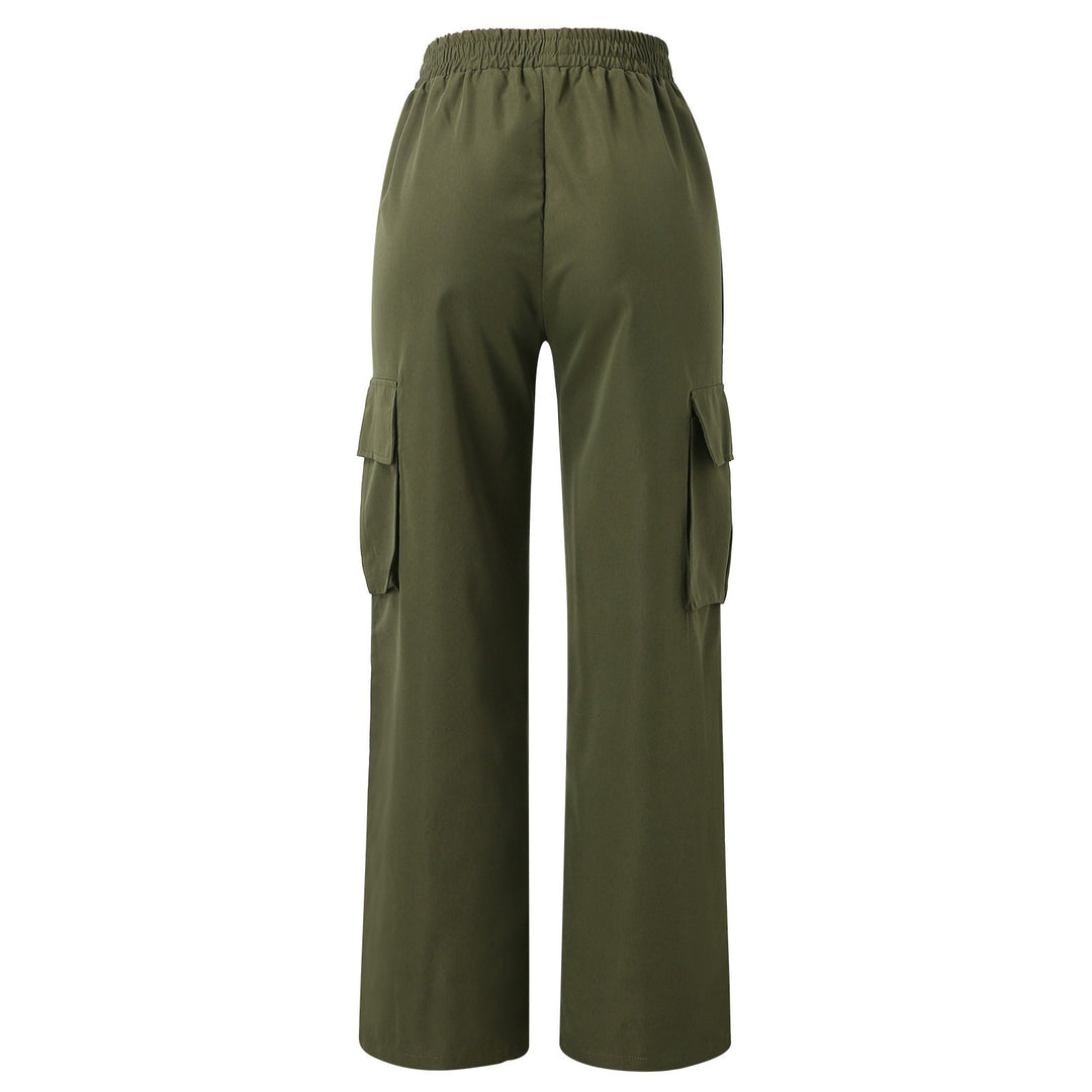 Beltless Trousers High Waist Wide Leg Straight