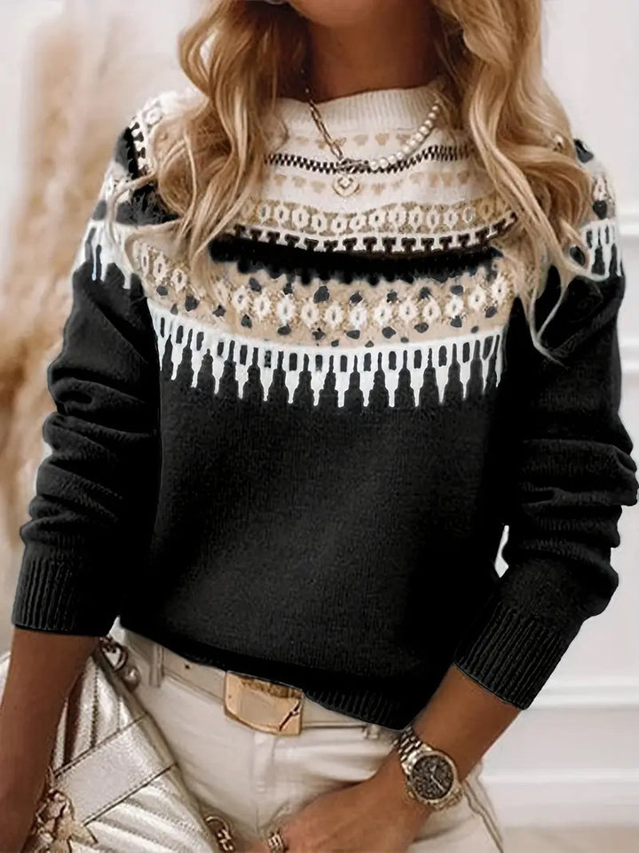 Women's Round Neck Multicolor Loose Fashion Pullover Sweater