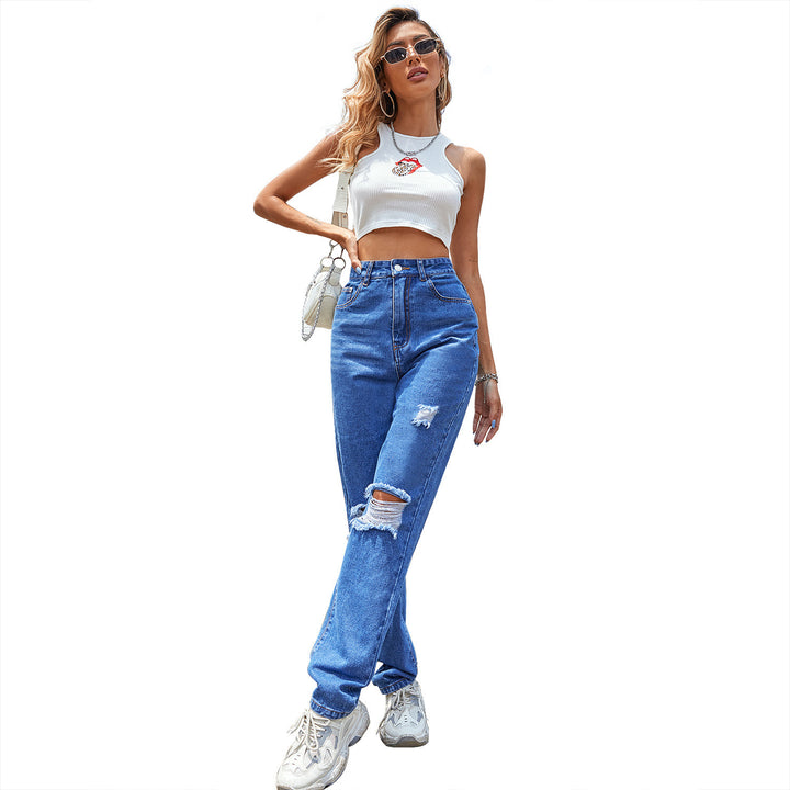 Fashion Trend Denim Trousers Women's New Style