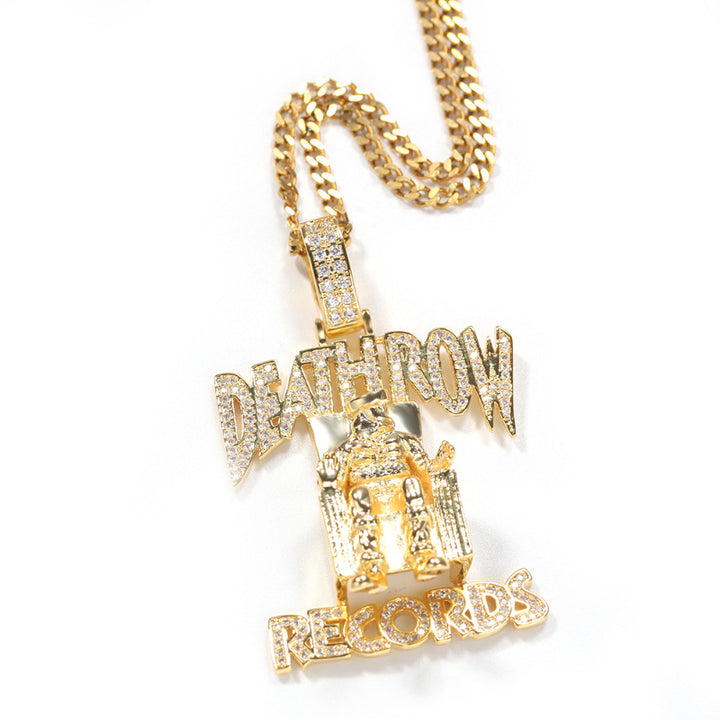 Pendant Full Of Zircon Monogram Necklace Hip Hop Rap Accessories