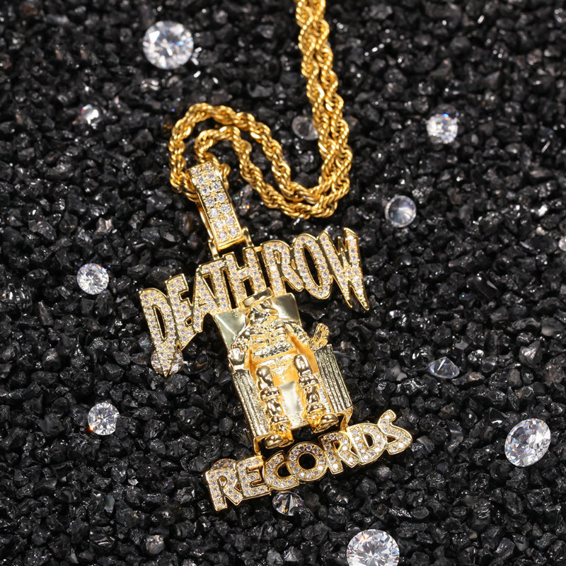 Pendant Full Of Zircon Monogram Necklace Hip Hop Rap Accessories