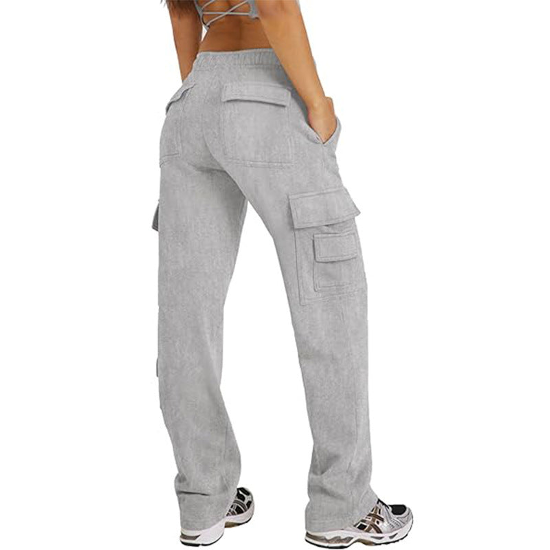 Multi-pocket Cargo Pants Casual Loose Sports Fitness Wide Leg Pants