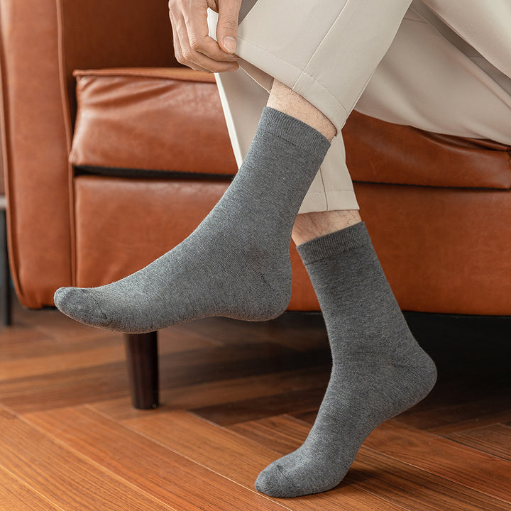 10 Pairs Men's Soft Breathable Cotton Business Socks