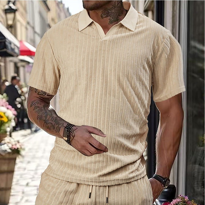 Men's Breathable Figured Cloth Crew Neck Casual Sports Suit
