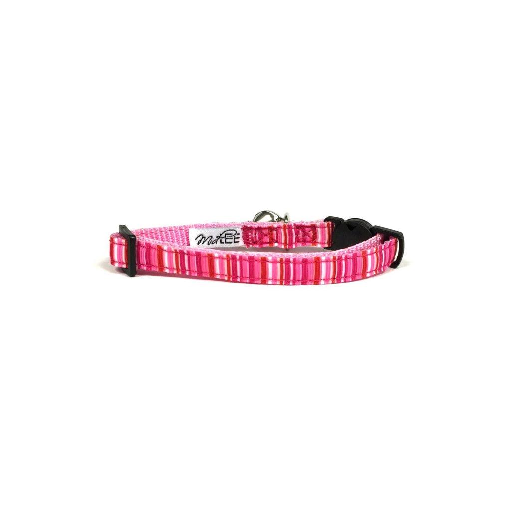 Pink Stripe Cat Collar with Breakaway Buckle - MRSLM