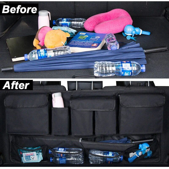 Universal Multi-Pocket Car Trunk Organizer with Waterproof Oxford Cloth Design