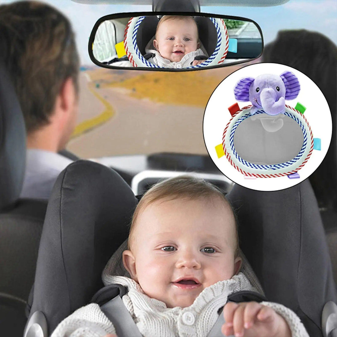 Baby Car Mirror with Plush Animal Toys