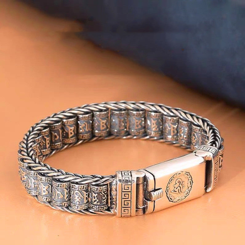 Hand Braided Passepartout Warp Wheel Bracelet For Men