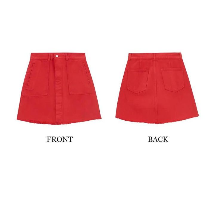 High Waist Mini Denim Skirt
