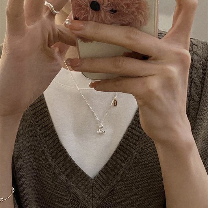 Bear Necklace Simple And Small Design Feeling Folding