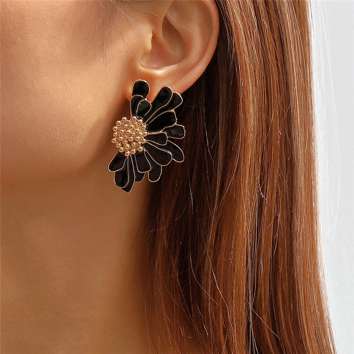 Boho Chic Colorful Flower Petal Stud Earrings