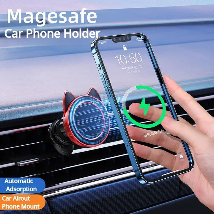 Universal Magnetic Car Phone Mount with Wireless Charging