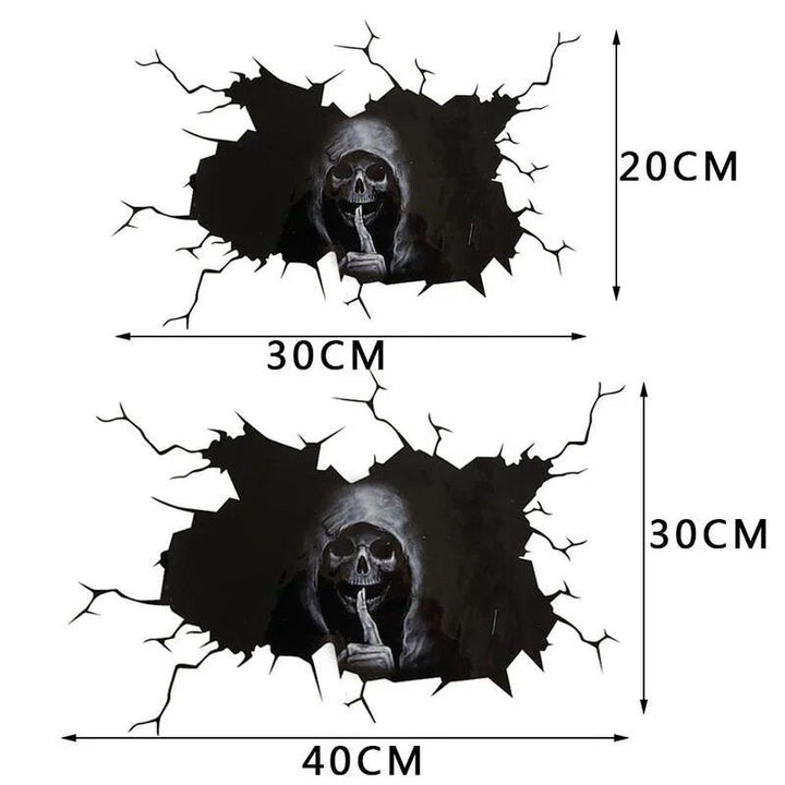 Eerie Halloween Skull Decal for Car Rear Windshield & Walls