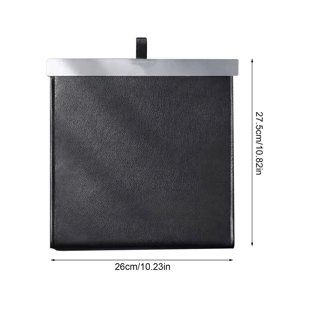 Luxury Waterproof Leather Car Trash Bin - Easy Install, Space-Saving & Magnetic Closure