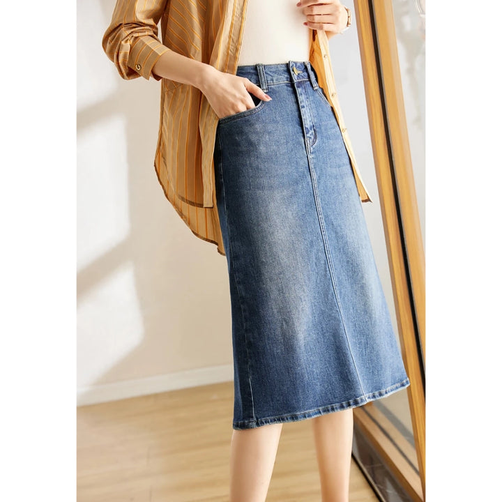 Korean Style Split Denim Skirt