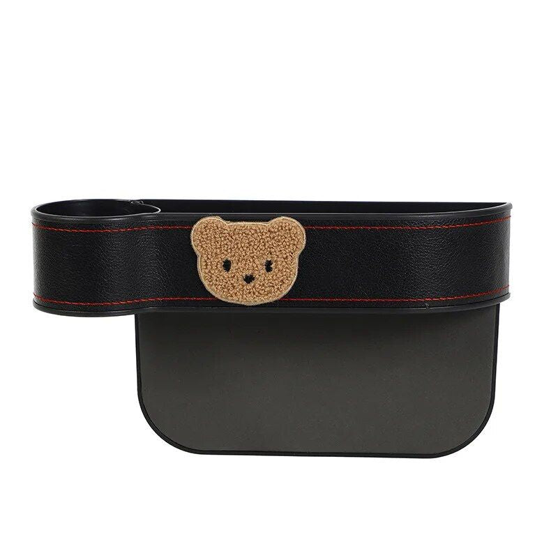 Cute Cartoon Bear Car Seat Gap Organizer with Tissue Holder