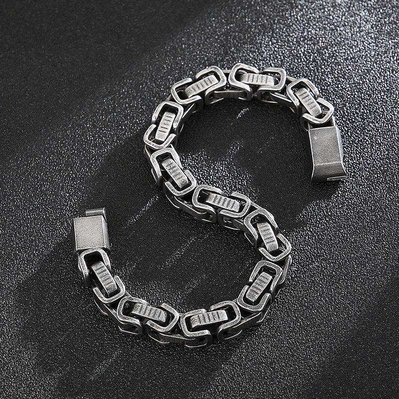 Domineering Welded Woven Titanium Steel Bracelet