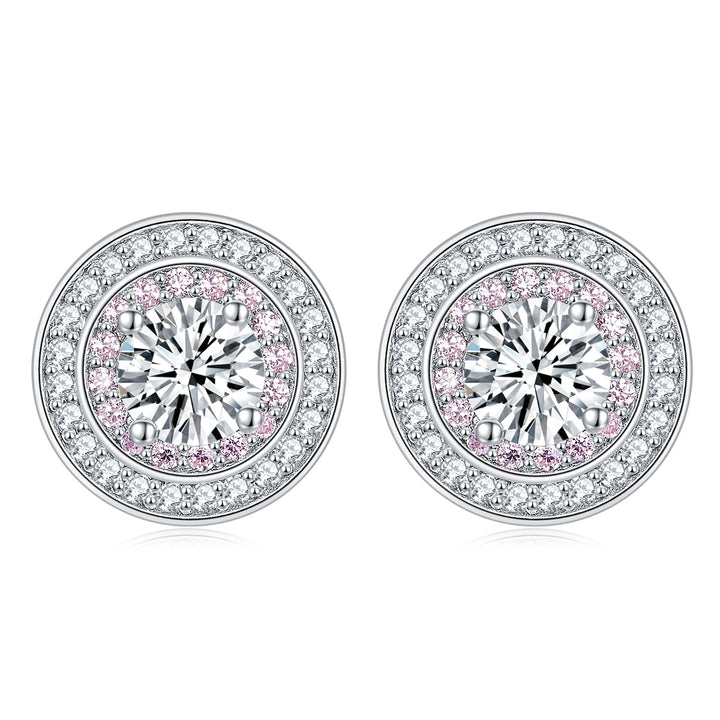 Sterling Silver Round Micro Set Zircon Earrings