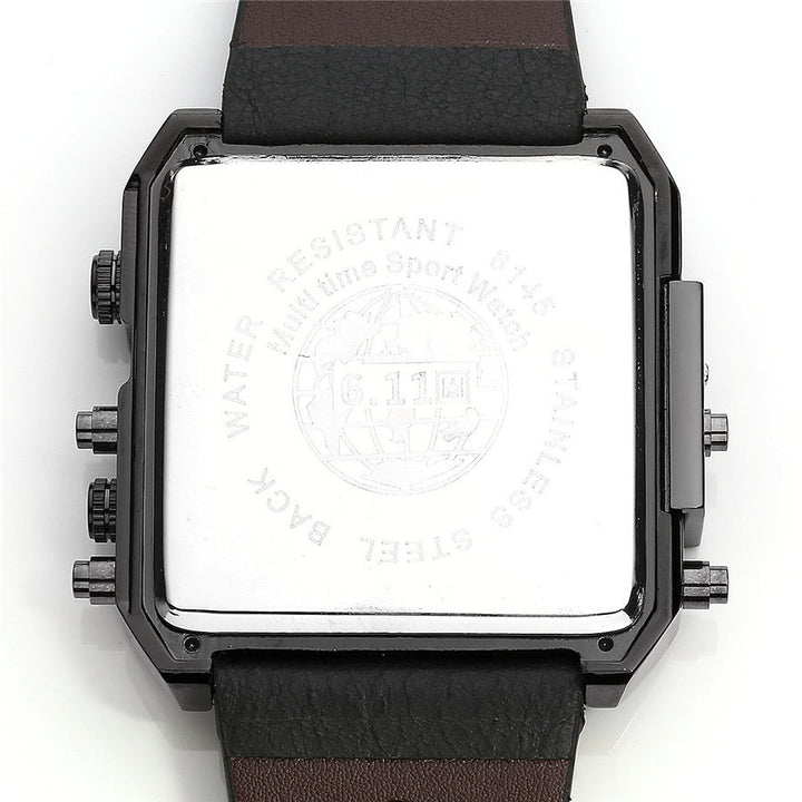 611 date 8145 countdown waterproof backlight luminous double display electronic watch