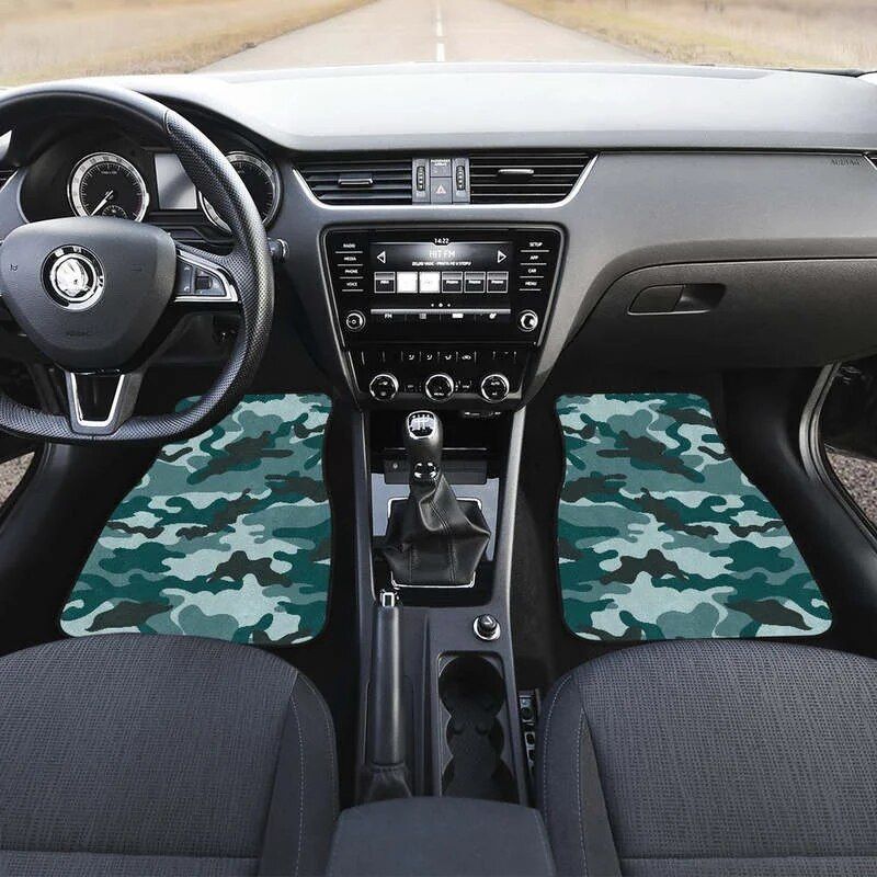 Forest Green Camouflage Car Floor Mats