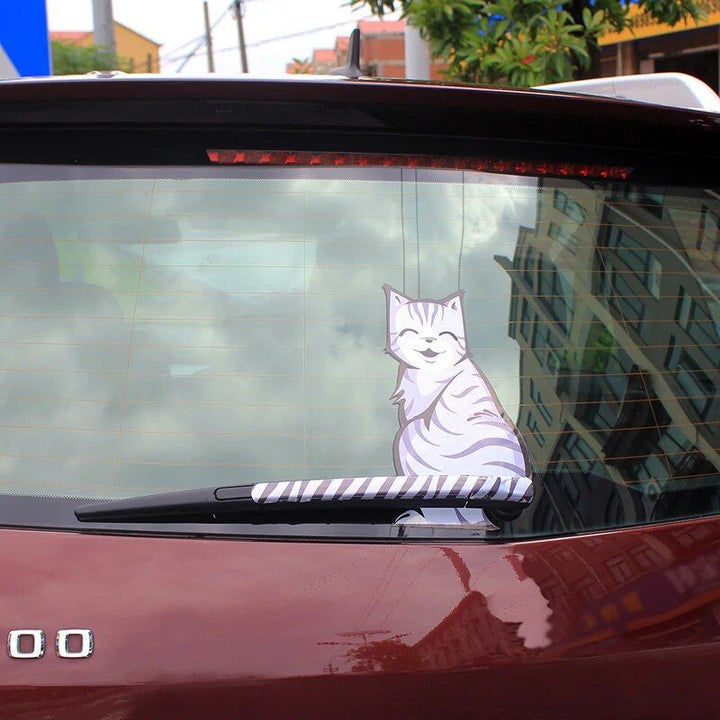 Reflective Cartoon Cat Car Stickers with Moving Tail