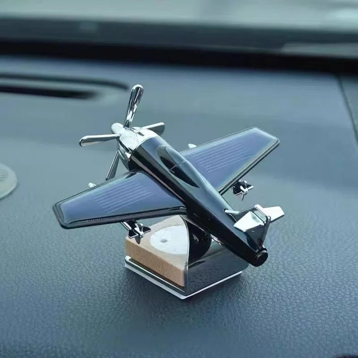 Solar Powered Aircraft Car Ornament with Aromatherapy Function