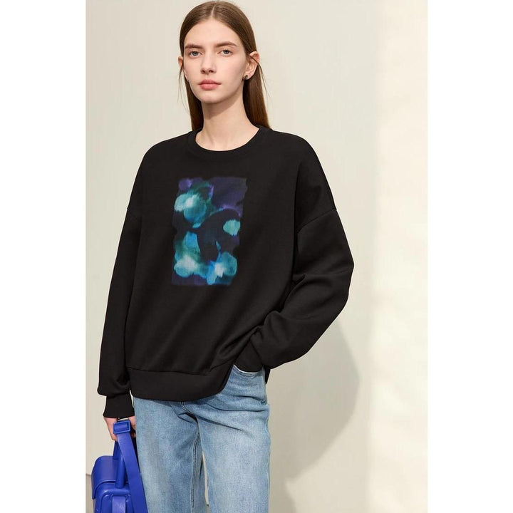 Women's Abstract Print Loose Hoodie