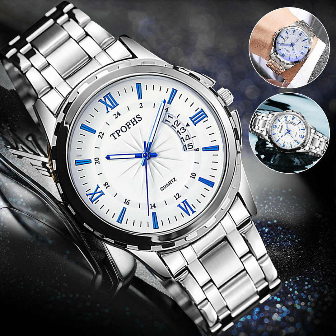 Classic Men's Watch Stainless Steel Wristwatch For Men Quartz Luxury Waterproof