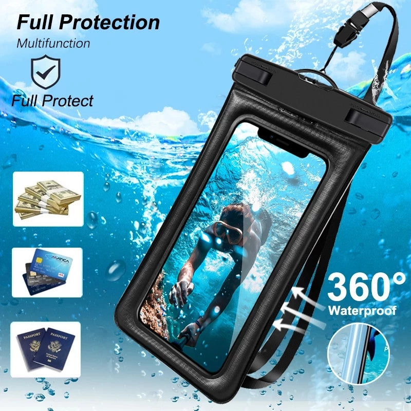 Waterproof Floating Phone Case with Touchscreen Functionality