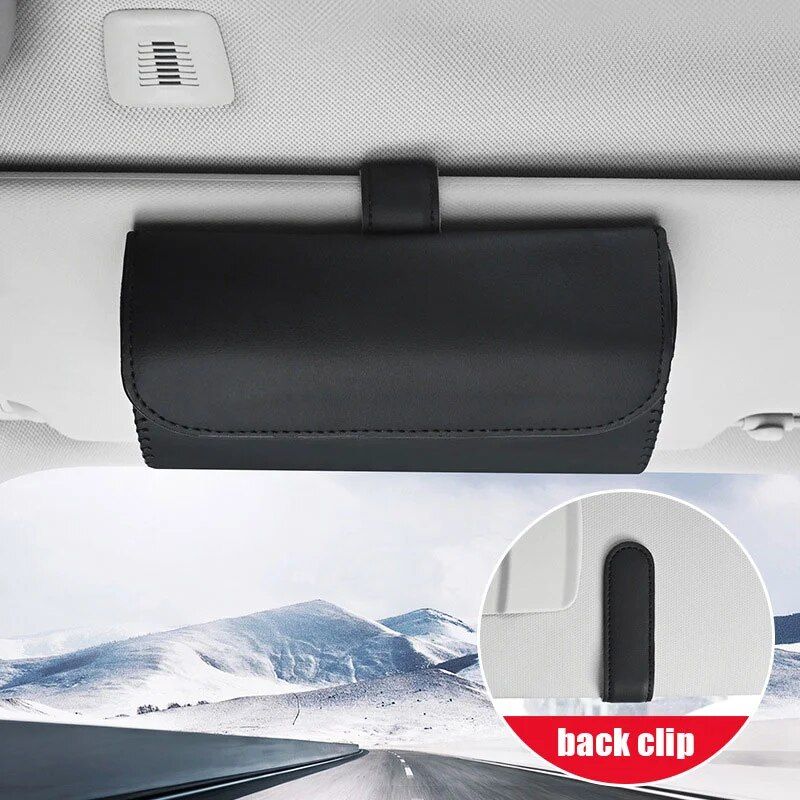 Luxury Car Sun Visor Organizer with Sunglasses Clip & Ticket Holder