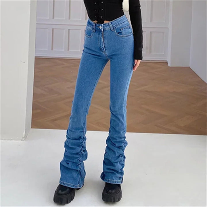 Women's Skinny Mop Pants Denim Trousers