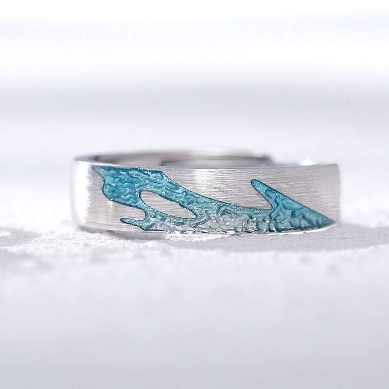 Sterling Silver Star Sea Couple Ring