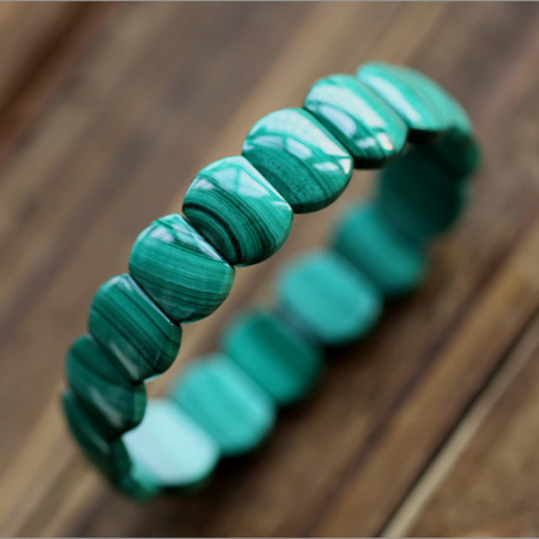 Natural Non-optimized Malachite Hand Row For Women