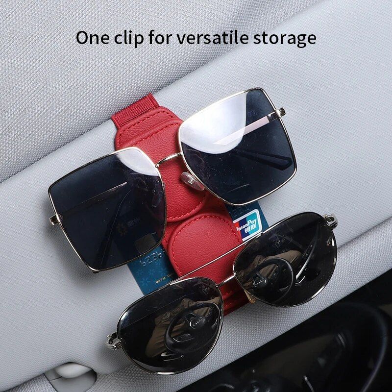 Luxury Leather Car Glasses Holder