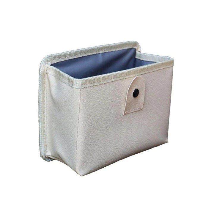 Luxury Leather Car Trash Bag with Organizer