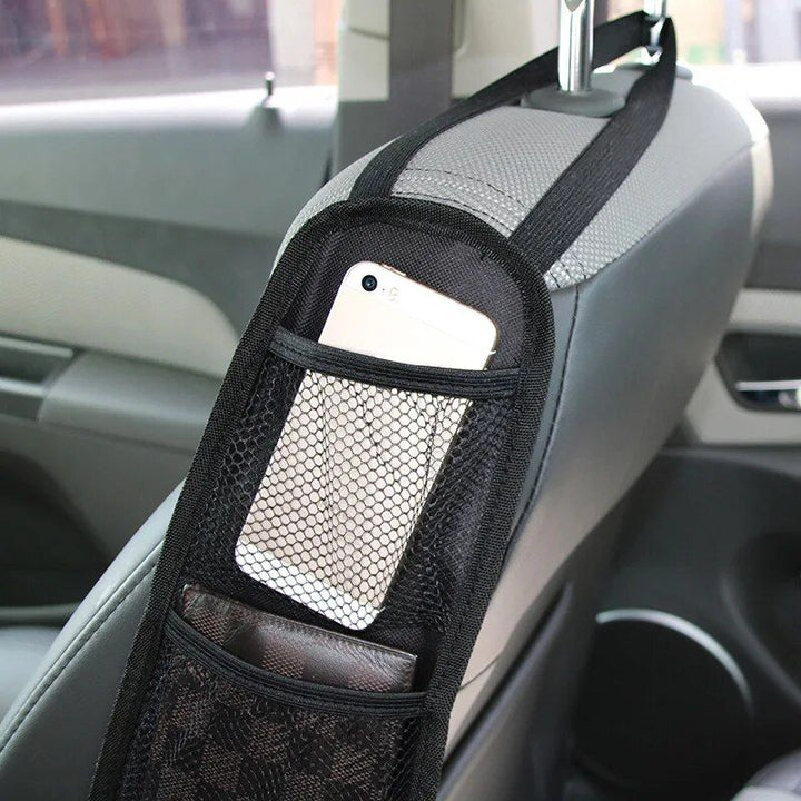 Stretchable Multi-Pocket Car Seat Organizer with Drink Holder