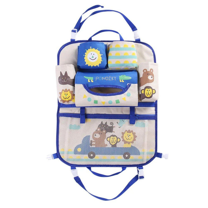 Kids Cartoon Car Seat Organizer with Tablet Holder