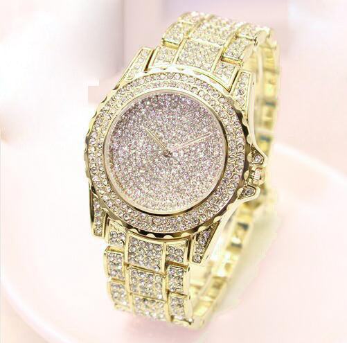 Simple Diamond British Fashion Alloy Fashion Steel Band Ladies Watch