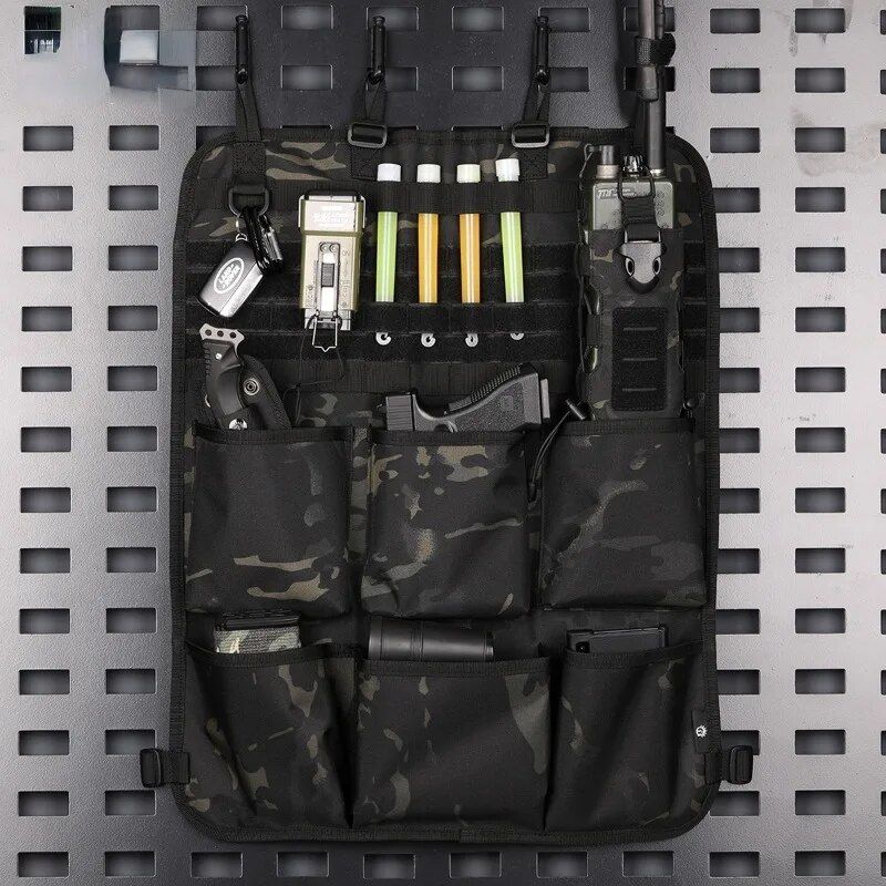 Multifunctional Camo Car Seat Back Organizer - Tactical Storage Bag with MOLLE System