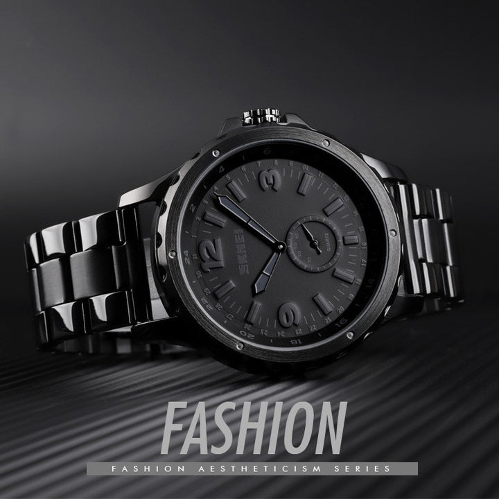 Skmei New Fashion Fashionmonger Steel Belt Quartz Watch Men's Waterproof Leisure Watch