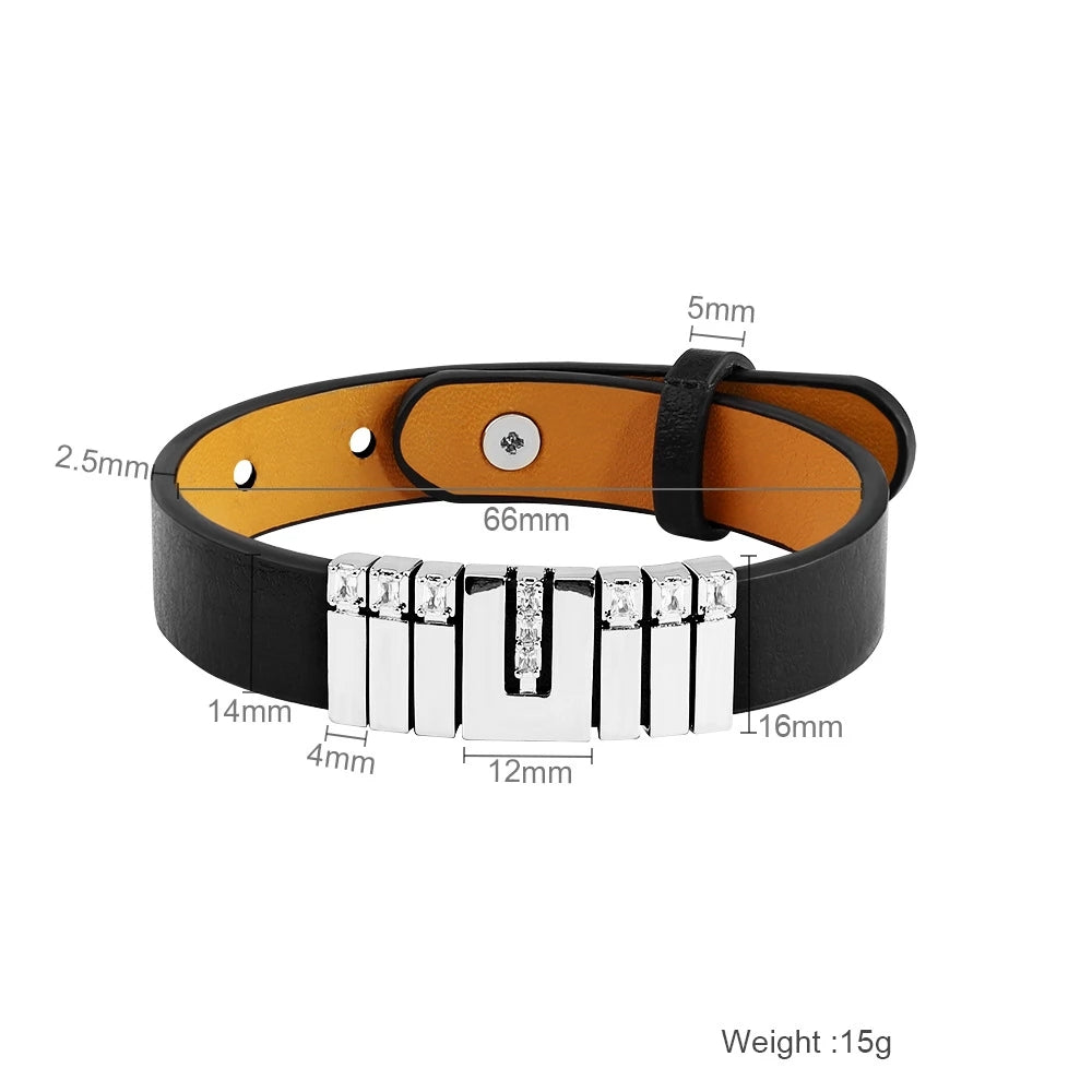 Mens Fashion Casual Faux Leather Bracelet Cord