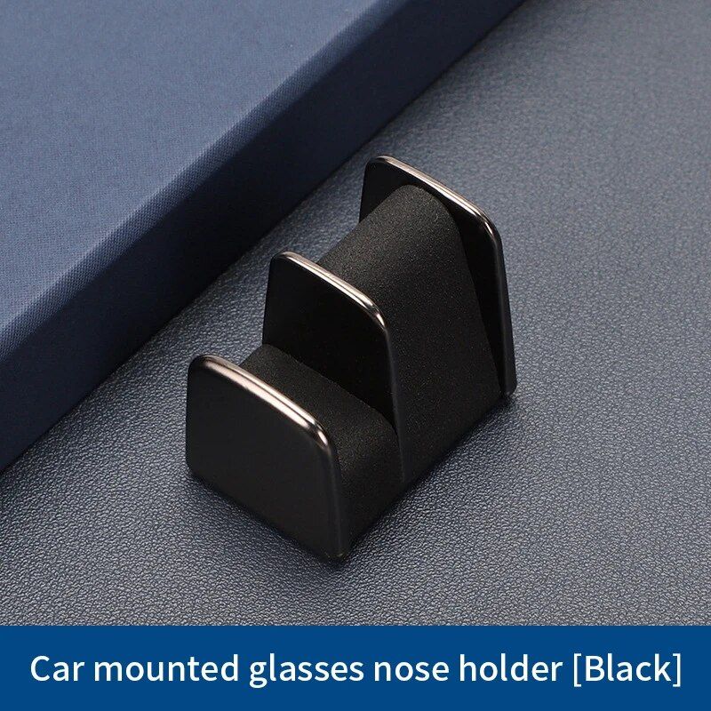 Luxury Leather & Zinc Alloy Car Glasses Holder