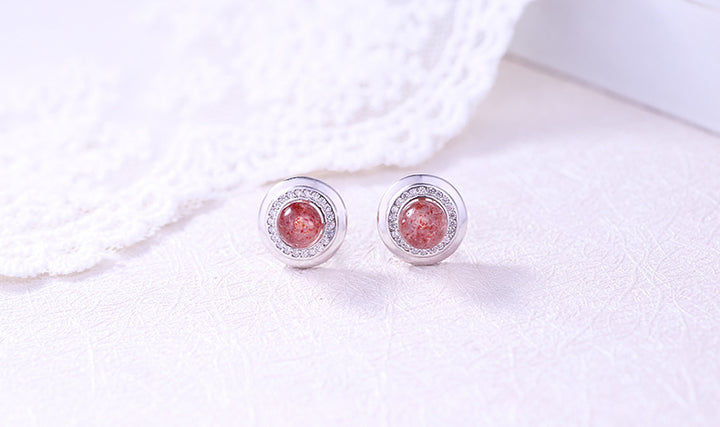 Liquid Sweet Earrings Strawberry Crystal