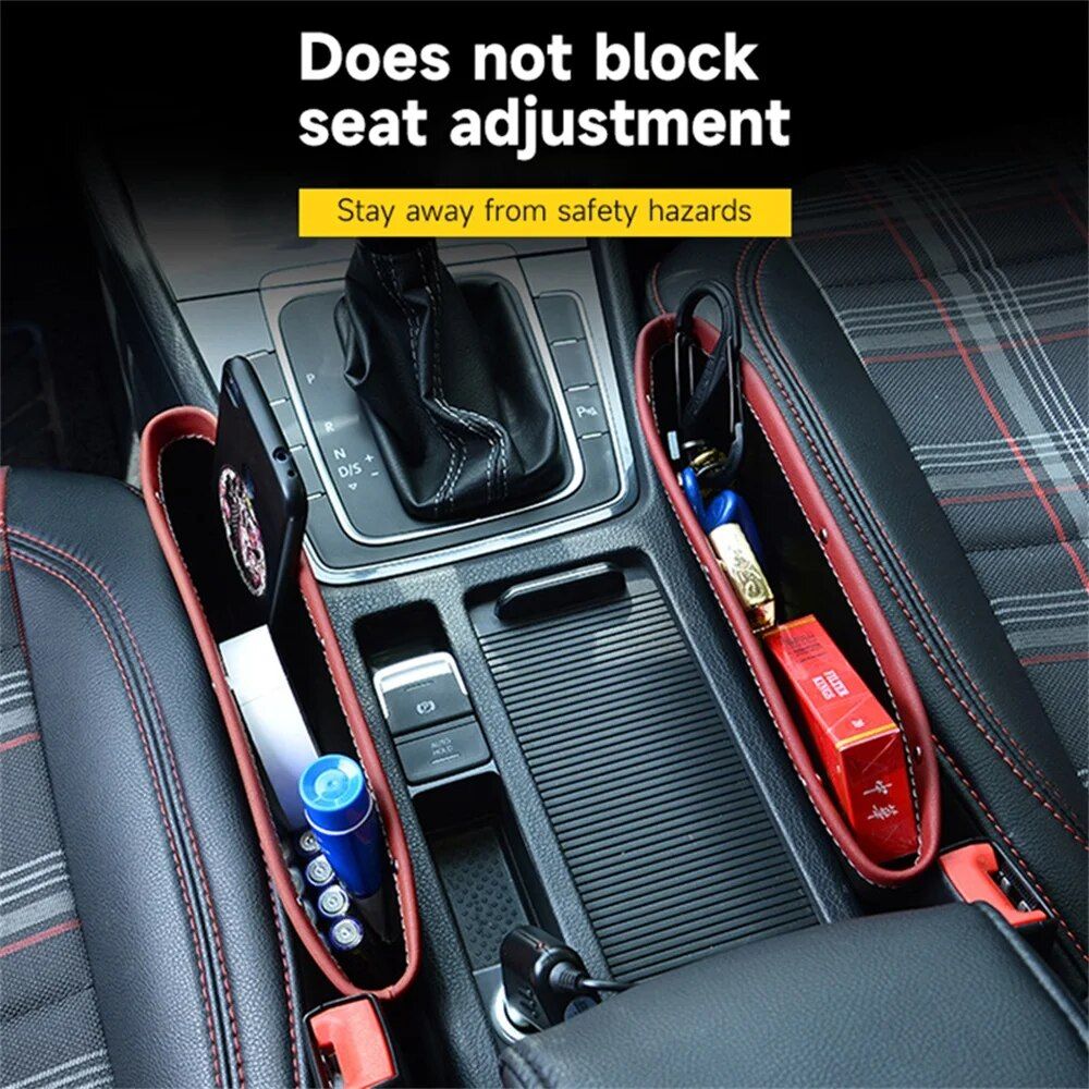 Luxury Leather Car Seat Gap Organizer & Filler - Universal Fit