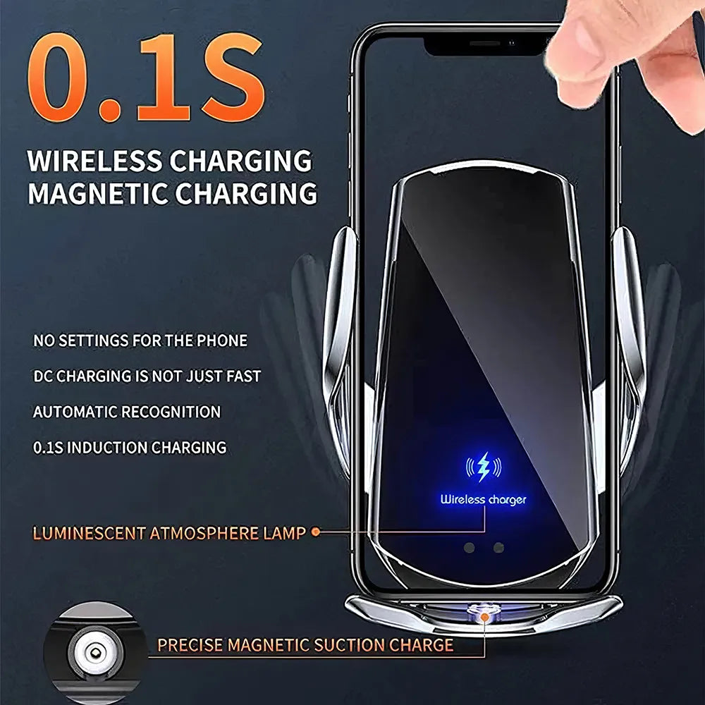 15W Fast Charging Auto-Clamping Wireless Car Charger