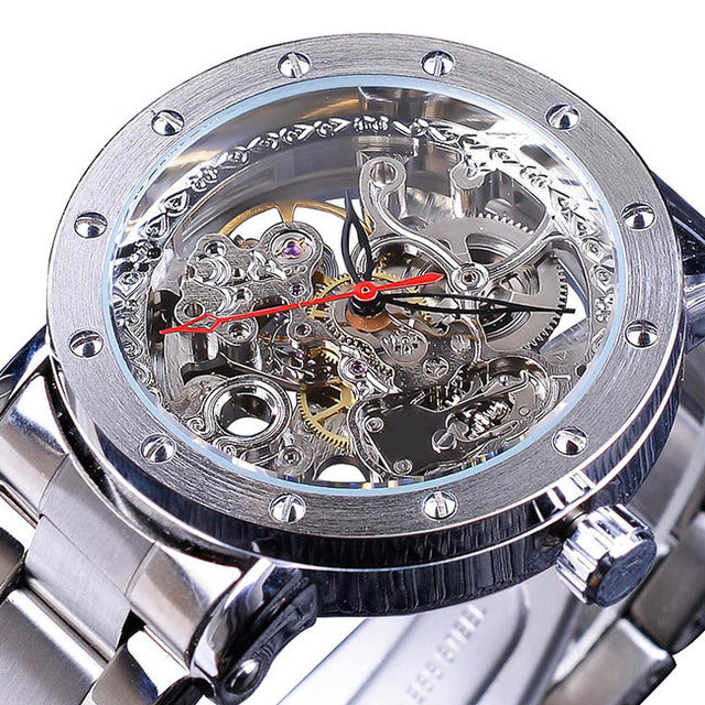 Hollow Out See Through Mechanical Watch Men's Fashion Waterproof Automatic Watch