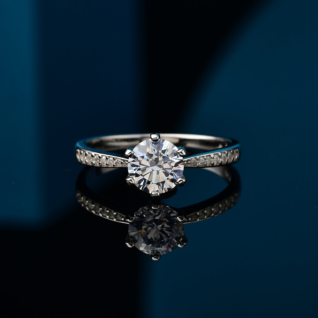 Crown Micro D Moissanite Diamond Ring